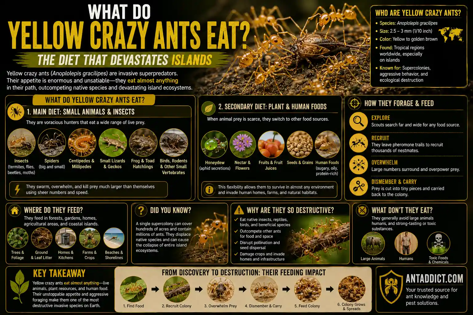 What Do Yellow Crazy Ants Eat