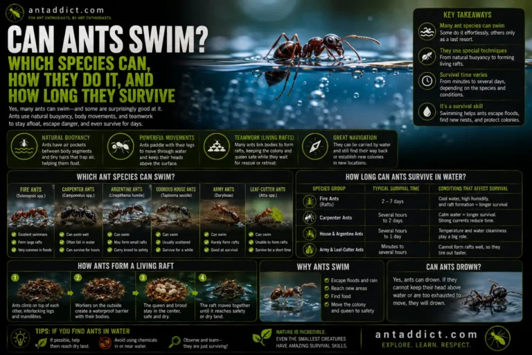 can ants swim