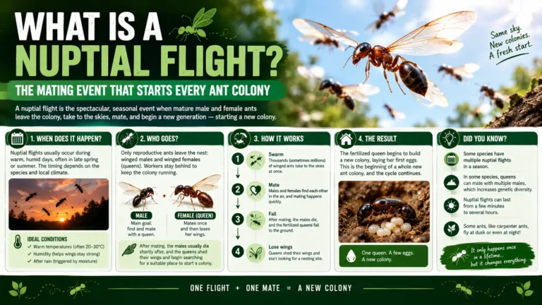 Winged ant alates swarming during a nuptial flight