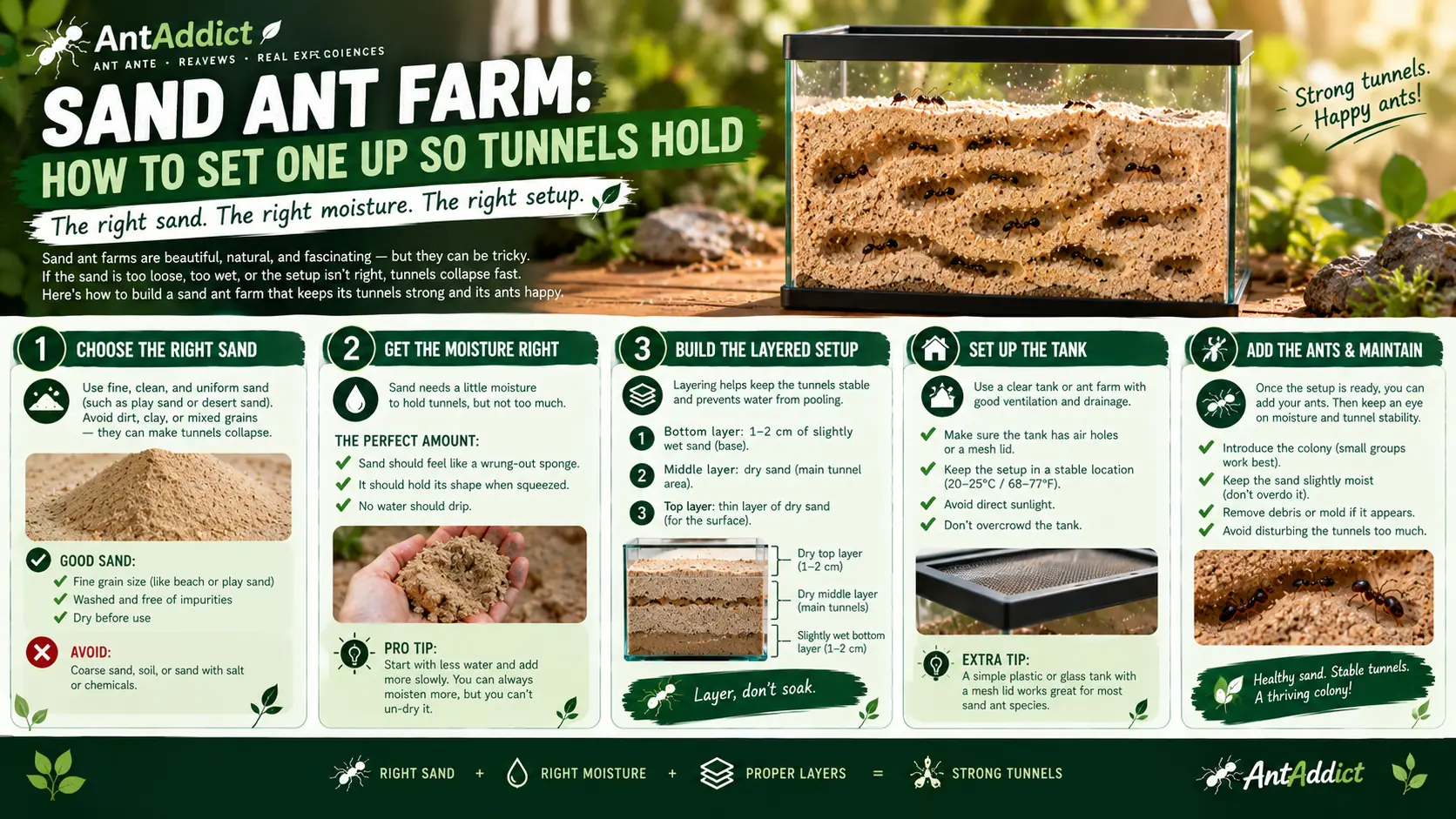 Sand Ant Farm: How to Set One Up So Tunnels Hold